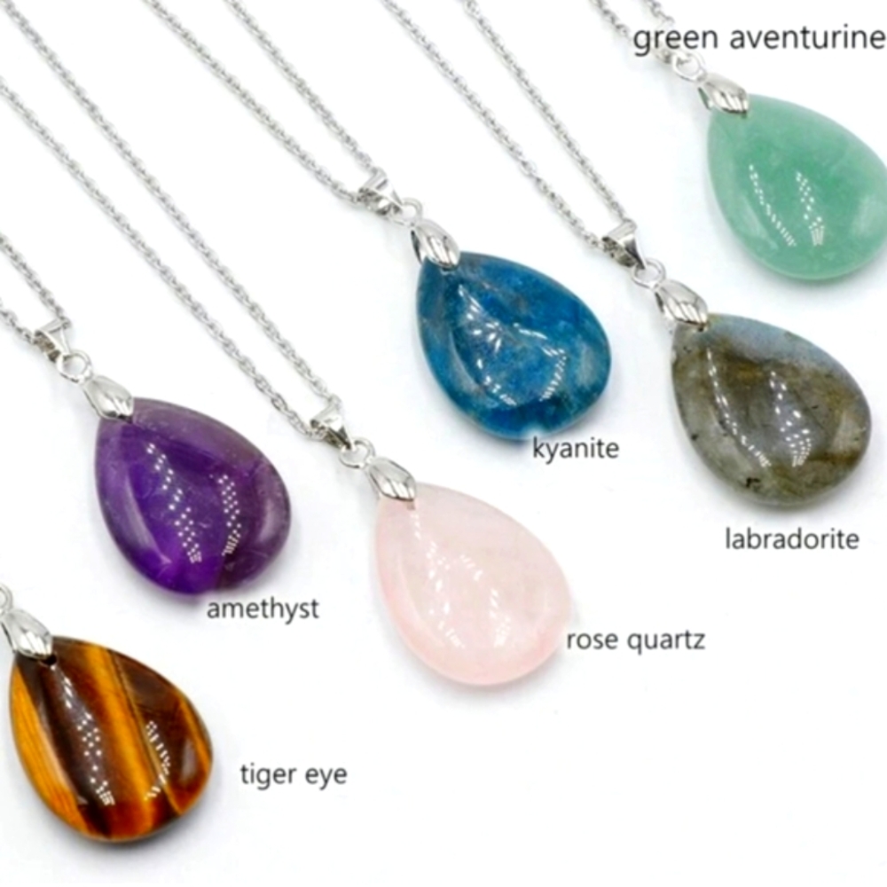 30 Chakra Stone Gift Box Heart Shape Stone Necklace Bracelet Ring Rubbing Stone - Picture 14 of 14